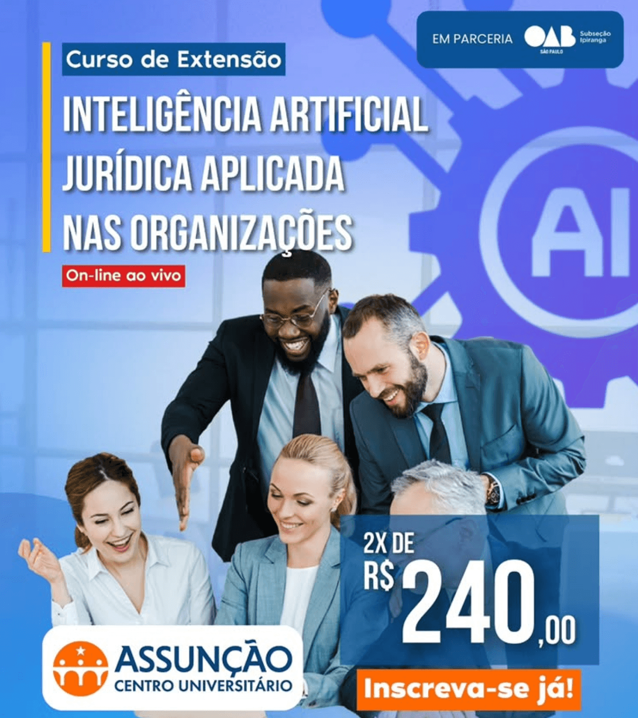 Centro Universitário Assunção Inteligência Artificial Jurídica Aplicada nas Organizações.