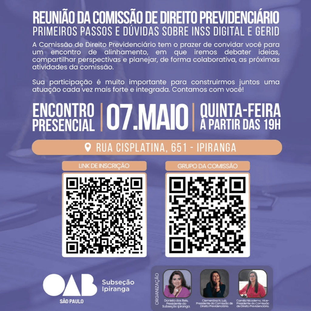 Reunião da Comissão de Direito Previdenciário