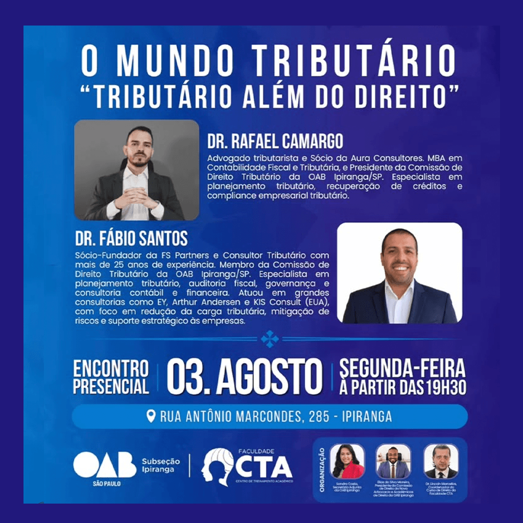 🗓️ Semana Acadêmica: O MUNDO TRIBUTÁRIO "TRIBUTÁRIO ALÉM DO DIREITO"