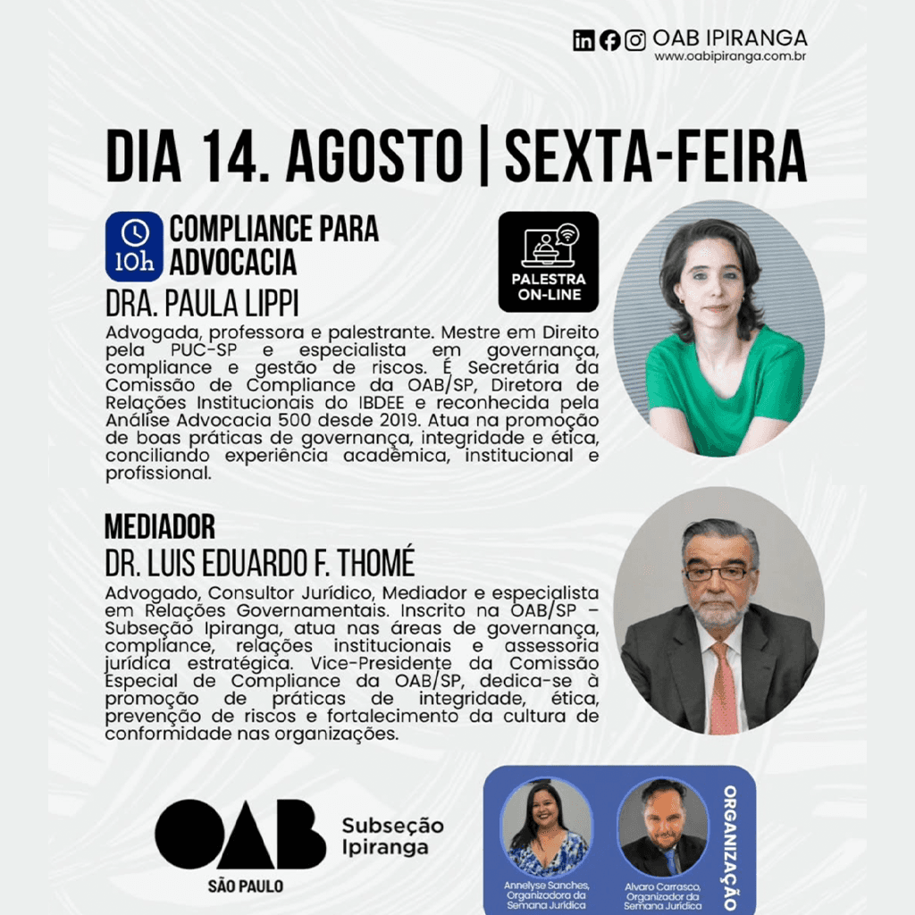 Semana Jurídica 2026: COMPLIANCE PARA ADVOCACIA