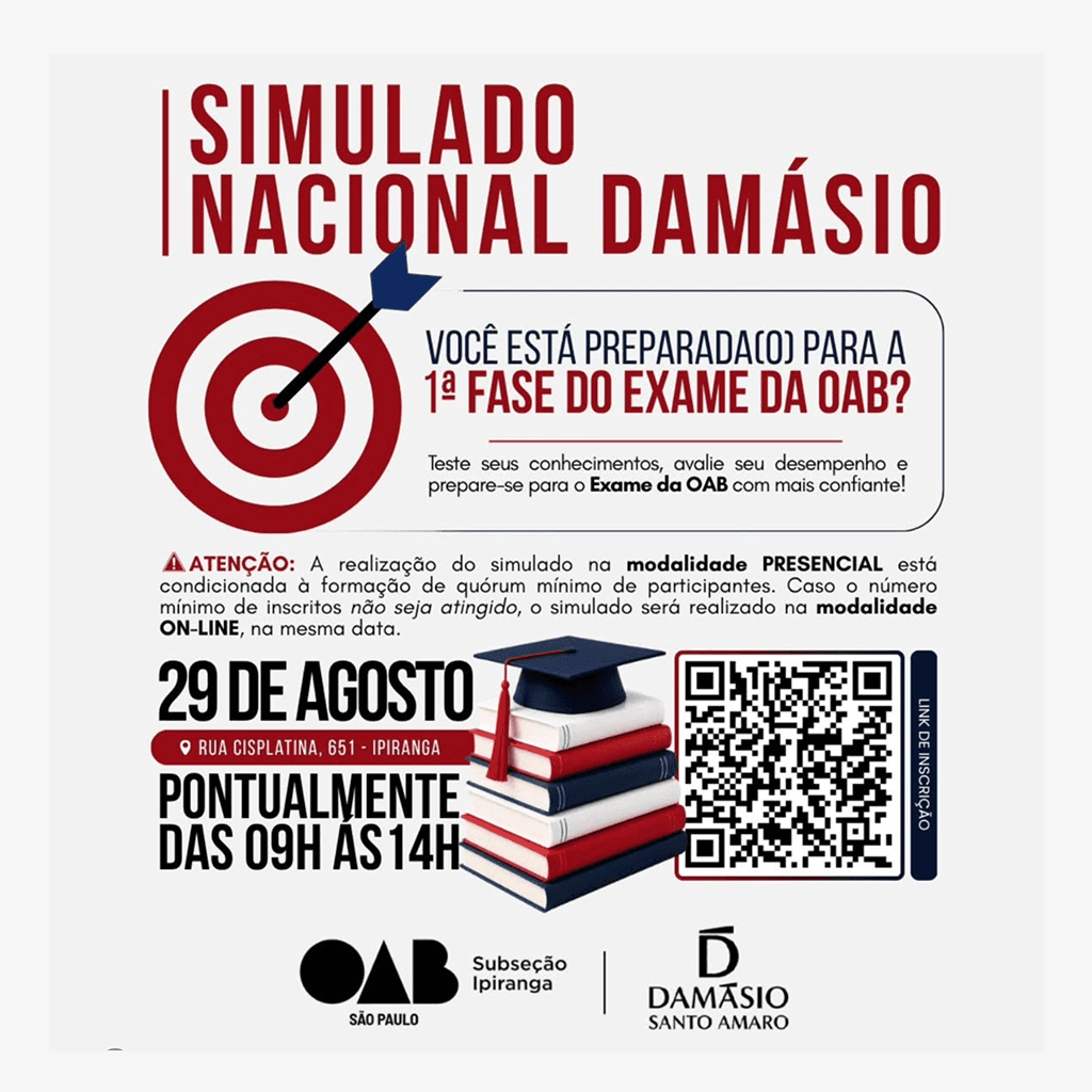 Damásio Santo Amaro: Simulado Nacional Damásio – Padrão FGV | 1ª Fase do Exame 47