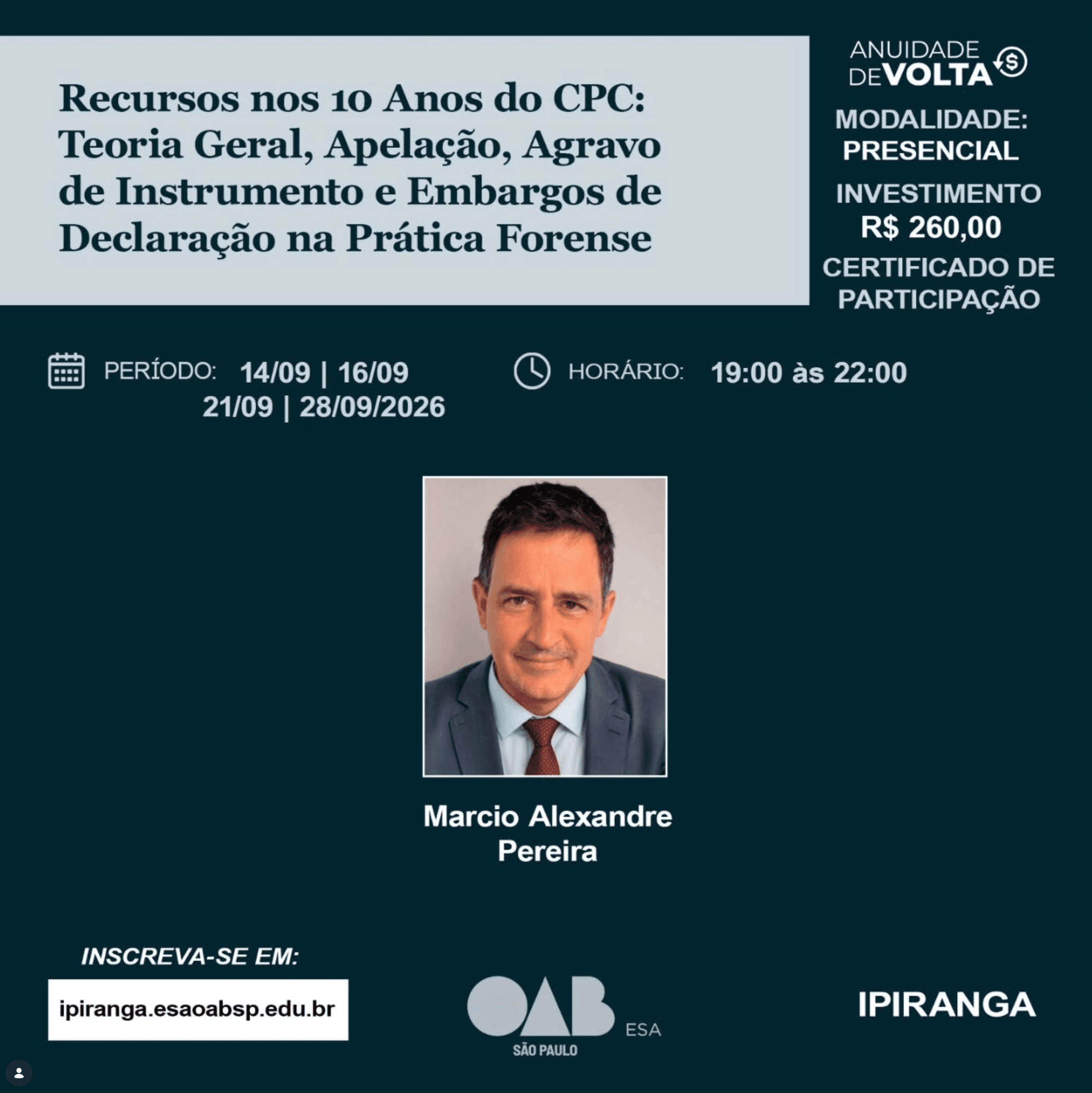 📙 ESA IPIRANGA: Recursos nos 10 Anos do CPC: Teoria Geral, Apelação, Agravo de Instrumento e Embargos de Declaração na Prática Forense