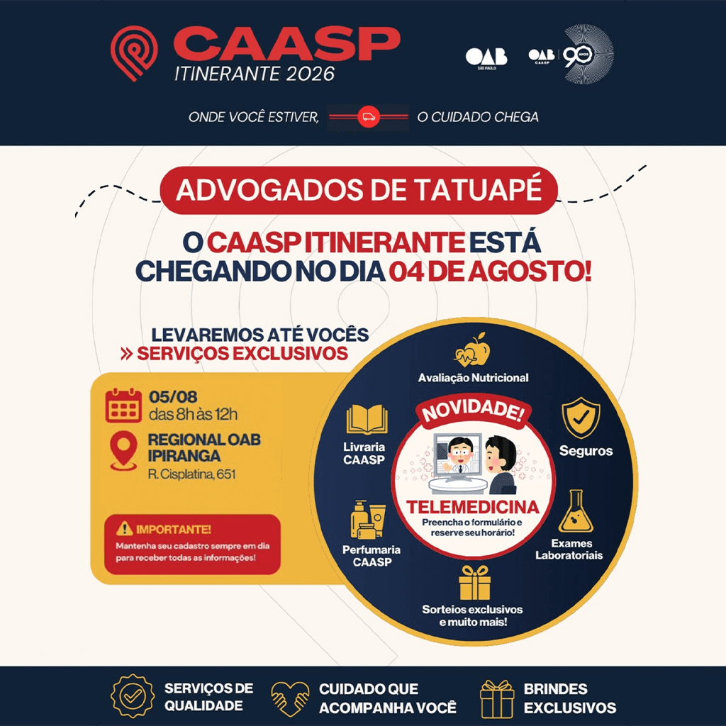 📍 CAASP Itinerante 2026 desembarca na OAB Ipiranga! 🚚💙